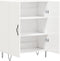 vidaXL - Dressoir - 69,5x34x90 - cm - bewerkt - hout - hoogglans - wit