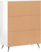 vidaXL - Dressoir - 69,5x34x90 - cm - bewerkt - hout - hoogglans - wit