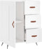 vidaXL - Dressoir - 69,5x34x90 - cm - bewerkt - hout - hoogglans - wit