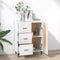 vidaXL - Dressoir - 69,5x34x90 - cm - bewerkt - hout - hoogglans - wit