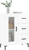 vidaXL - Dressoir - 69,5x34x90 - cm - bewerkt - hout - hoogglans - wit