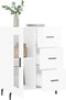 vidaXL - Dressoir - 69,5x34x90 - cm - bewerkt - hout - hoogglans - wit