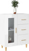 vidaXL - Dressoir - 69,5x34x90 - cm - bewerkt - hout - hoogglans - wit