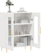 vidaXL - Dressoir - 69,5x34x90 - cm - bewerkt - hout - hoogglans - wit
