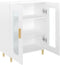 vidaXL - Dressoir - 69,5x34x90 - cm - bewerkt - hout - hoogglans - wit