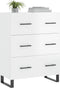 vidaXL - Dressoir - 69,5x34x90 - cm - bewerkt - hout - hoogglans - wit