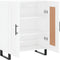 vidaXL - Dressoir - 69,5x34x90 - cm - bewerkt - hout - hoogglans - wit