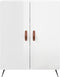 vidaXL - Dressoir - 69,5x34x90 - cm - bewerkt - hout - hoogglans - wit