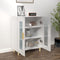 vidaXL - Dressoir - 69,5x34x90 - cm - bewerkt - hout - hoogglans - wit