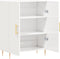 vidaXL - Dressoir - 69,5x34x90 - cm - bewerkt - hout - hoogglans - wit