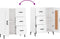 vidaXL - Dressoir - 69,5x34x90 - cm - bewerkt - hout - hoogglans - wit