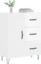 vidaXL - Dressoir - 69,5x34x90 - cm - bewerkt - hout - hoogglans - wit