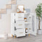 vidaXL - Dressoir - 69,5x34x90 - cm - bewerkt - hout - hoogglans - wit