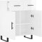 vidaXL - Dressoir - 69,5x34x90 - cm - bewerkt - hout - hoogglans - wit