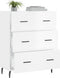 vidaXL - Dressoir - 69,5x34x90 - cm - bewerkt - hout - hoogglans - wit
