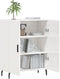 vidaXL - Dressoir - 69,5x34x90 - cm - bewerkt - hout - hoogglans - wit