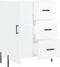 vidaXL - Dressoir - 69,5x34x90 - cm - bewerkt - hout - hoogglans - wit