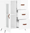 vidaXL - Dressoir - 69,5x34x90 - cm - bewerkt - hout - hoogglans - wit