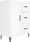 vidaXL - Dressoir - 69,5x34x90 - cm - bewerkt - hout - hoogglans - wit