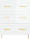 vidaXL - Dressoir - 69,5x34x90 - cm - bewerkt - hout - hoogglans - wit