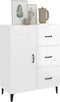 vidaXL - Dressoir - 69,5x34x90 - cm - bewerkt - hout - hoogglans - wit