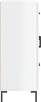 vidaXL - Dressoir - 69,5x34x90 - cm - bewerkt - hout - hoogglans - wit