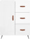 vidaXL - Dressoir - 69,5x34x90 - cm - bewerkt - hout - hoogglans - wit