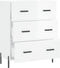 vidaXL - Dressoir - 69,5x34x90 - cm - bewerkt - hout - hoogglans - wit