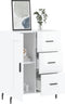 vidaXL - Dressoir - 69,5x34x90 - cm - bewerkt - hout - hoogglans - wit