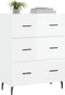 vidaXL - Dressoir - 69,5x34x90 - cm - bewerkt - hout - hoogglans - wit