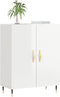 vidaXL - Dressoir - 69,5x34x90 - cm - bewerkt - hout - hoogglans - wit