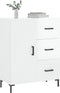 vidaXL - Dressoir - 69,5x34x90 - cm - bewerkt - hout - hoogglans - wit