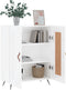vidaXL - Dressoir - 69,5x34x90 - cm - bewerkt - hout - hoogglans - wit