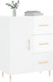 vidaXL - Dressoir - 69,5x34x90 - cm - bewerkt - hout - hoogglans - wit