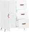 vidaXL - Dressoir - 69,5x34x90 - cm - bewerkt - hout - hoogglans - wit
