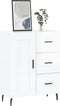 vidaXL - Dressoir - 69,5x34x90 - cm - bewerkt - hout - hoogglans - wit