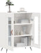 vidaXL - Dressoir - 69,5x34x90 - cm - bewerkt - hout - hoogglans - wit