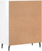 vidaXL - Dressoir - 69,5x34x90 - cm - bewerkt - hout - hoogglans - wit