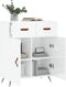 vidaXL - Dressoir - 69,5x34x90 - cm - bewerkt - hout - hoogglans - wit
