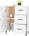 vidaXL - Dressoir - 69,5x34x90 - cm - bewerkt - hout - hoogglans - wit