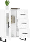 vidaXL - Dressoir - 69,5x34x90 - cm - bewerkt - hout - hoogglans - wit
