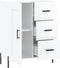vidaXL - Dressoir - 69,5x34x90 - cm - bewerkt - hout - hoogglans - wit