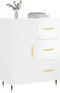 vidaXL - Dressoir - 69,5x34x90 - cm - bewerkt - hout - hoogglans - wit