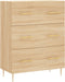 vidaXL - Dressoir - 69,5x34x90 - cm - bewerkt - hout - sonoma - eikenkleurig