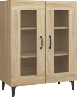 vidaXL - Dressoir - 69,5x34x90 - cm - bewerkt - hout - sonoma - eikenkleurig