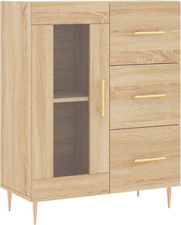 vidaXL - Dressoir - 69,5x34x90 - cm - bewerkt - hout - sonoma - eikenkleurig