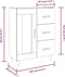 vidaXL - Dressoir - 69,5x34x90 - cm - bewerkt - hout - sonoma - eikenkleurig