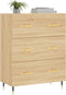 vidaXL - Dressoir - 69,5x34x90 - cm - bewerkt - hout - sonoma - eikenkleurig