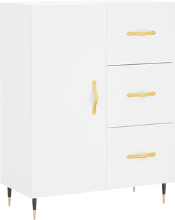 vidaXL - Dressoir - 69,5x34x90 - cm - bewerkt - hout - wit