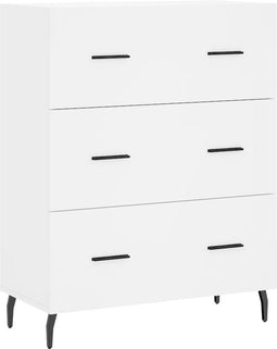 vidaXL - Dressoir - 69,5x34x90 - cm - bewerkt - hout - wit